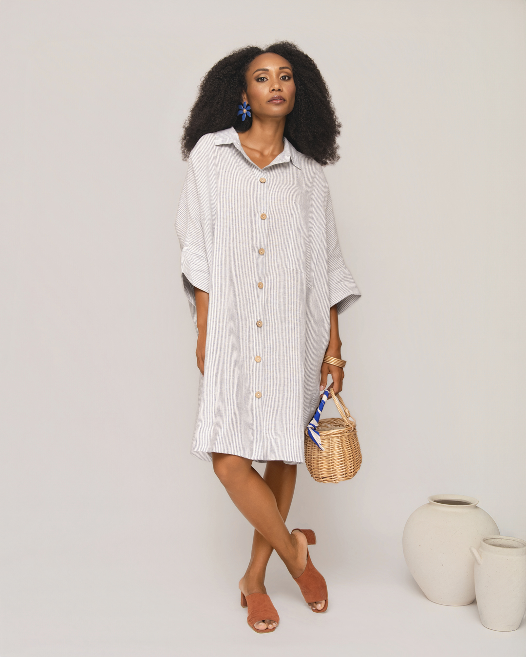 Vestido Camiseiro Baía Riscas